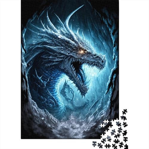 Puzzle für Erwachsene 1000 Teile, Art Ice Dragon, Holzpuzzle für Kinder und Jugendliche, Heimdekoration, Puzzlespielzeug, 1000 Teile (75 x 50 cm) von LMYmoney