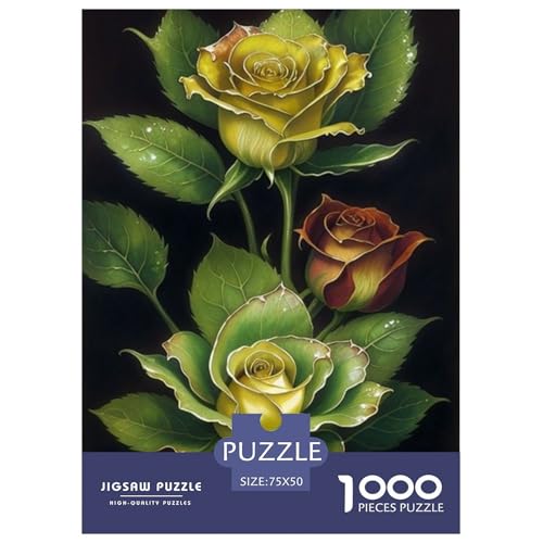 Puzzle für Erwachsene 1000 Teile, Kunstblumen, Holzpuzzle für Erwachsene und Teenager, Heimdekoration, Puzzlespielzeug, 1000 Teile (75 x 50 cm) von LMYmoney