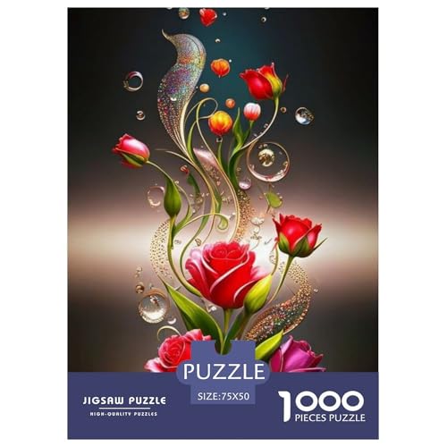 Puzzle für Erwachsene 1000 Teile, Kunstblumen, Holzpuzzles für Erwachsene, nachhaltige Puzzlespiele, 1000 Stück (75 x 50 cm) von LMYmoney