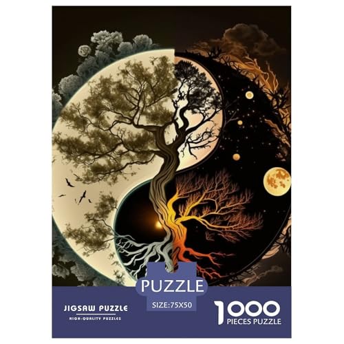 Puzzle für Erwachsene 1000 Teile, Yin-Yang-Kunst, Holzpuzzle für Erwachsene und Teenager, Heimdekoration, Puzzlespielzeug, 1000 Teile (75 x 50 cm) von LMYmoney