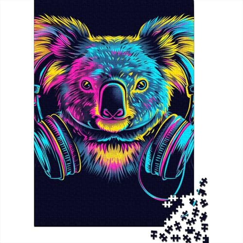 Puzzle für Erwachsene 300, Koala mit Kopfhörern und Sonnenbrille, Puzzle, Puzzles für Kinder, Lernspiel, Herausforderungsspielzeug, 300 Teile (40 x 28 cm) von LMYmoney