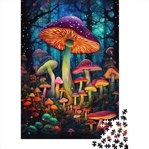 Puzzle für Erwachsene 500 Teile, Bunte Pilzkunst, Holzpuzzle für Kinder und Jugendliche, Heimdekoration, Puzzlespielzeug, 500 Teile (52 x 38 cm) von LMYmoney