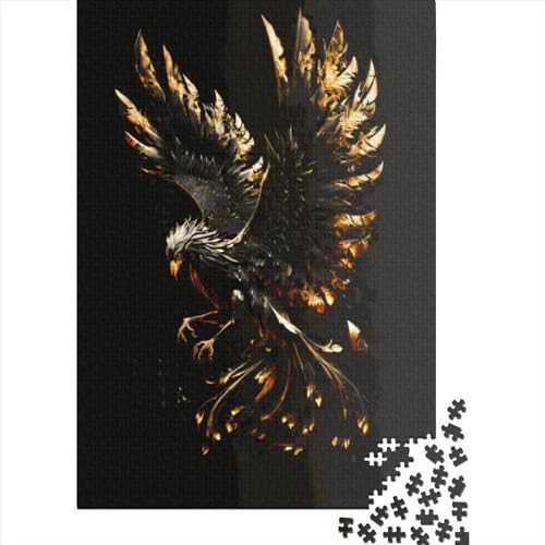 Puzzle für Erwachsene mit 1000 Teilen, Phoenix Black Gold, Puzzle für Kinder, Lernspiel, Herausforderungsspielzeug, 1000 Teile (75 x 50 cm) von LMYmoney