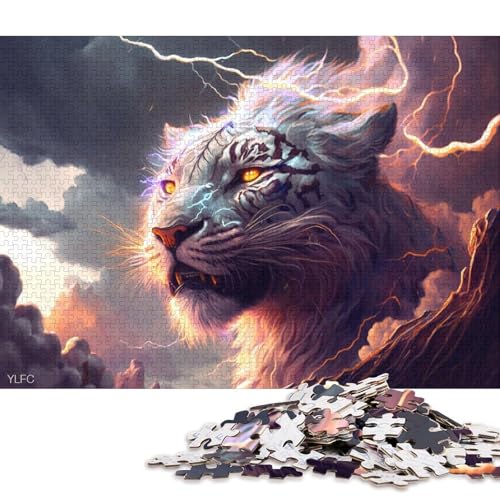 Puzzle für Erwachsene mit 300 Teilen, Fantasie-Puzzle mit weißem Tiger, kreatives rechteckiges, Puzzle-Geschenk für Freunde und Familie, 300 Teile (40 x 28 cm) von LMYmoney