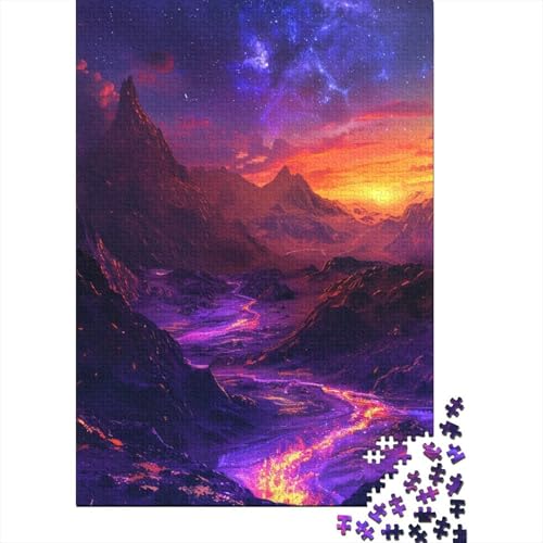 Puzzle für Erwachsene mit 300 Teilen, schöne Berglandschaft, kreatives rechteckiges Puzzle, Dekomprimierungsspiel, 300 Teile (40 x 28 cm) von LMYmoney