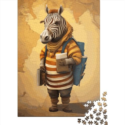 Puzzle für Erwachsene mit 500 Teilen, Zebra-Reisender, Kunst-Puzzle für Kinder, Lernspiel, Herausforderungsspielzeug, 500 Teile (52 x 38 cm) von LMYmoney