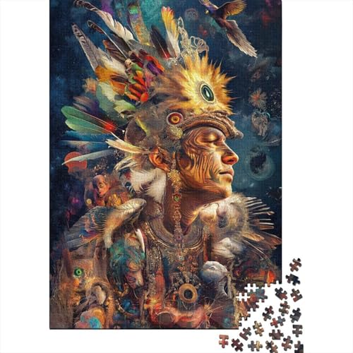 Puzzle für Erwachsene mit Alten Indianern, ab 18 Jahren, Lernspiele für Herren, Puzzle für Erwachsene, für Jungen oder Mädchen, 1000 Teile (75 x 50 cm) von LMYmoney