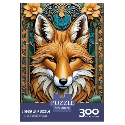 Puzzle für Erwachsene mit Tierkunst und Fuchsmotiv, 300 Teile, Holzpuzzle für Erwachsene, Teenager, Mann, Frau, Geschenk, 300 Stück (40 x 28 cm) von LMYmoney