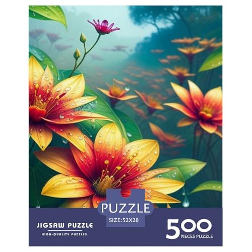 Puzzle für Erwachsene und Jugendliche, Kunstblumen, Puzzles für Erwachsene und Teenager, Familienspiel, 500 Teile (52 x 38 cm) von LMYmoney