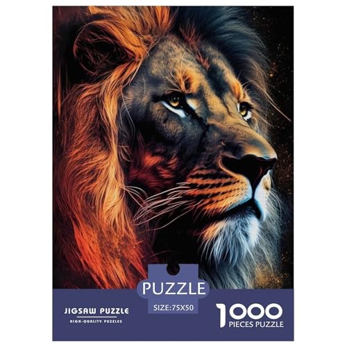 Puzzle für Erwachsene und Jugendliche, Tierkunst, Löwe, Puzzles für Erwachsene und Teenager, Familienspiel, 1000 Teile (75 x 50 cm) von LMYmoney