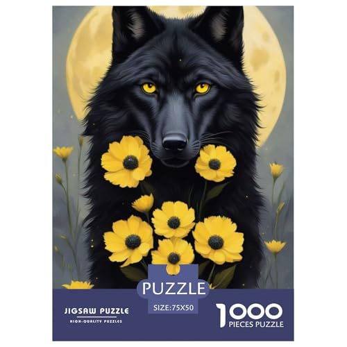 Puzzle für Erwachsene und Jugendliche, Tierkunst, Wolf, Puzzles für Erwachsene und Teenager, Familienspiel, 1000 Teile (75 x 50 cm) von LMYmoney