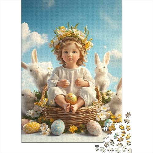 Puzzle für Frauen und Männer, süßes Osterhäschen, christliche Geschenke, Alter 18 Jahre, Upe Lernspiele, 100 Prozent recycelte Pappe, 38 x 26 cm, 1000 Teile von LMYmoney