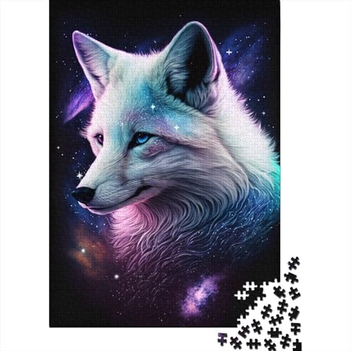 Puzzle für Kinder, 300 Teile, Weißer Fuchs, Galaxie, kreative, Puzzle, Mitmachspiel, Familiendekoration, 300 Teile (40 x 28 cm) von LMYmoney