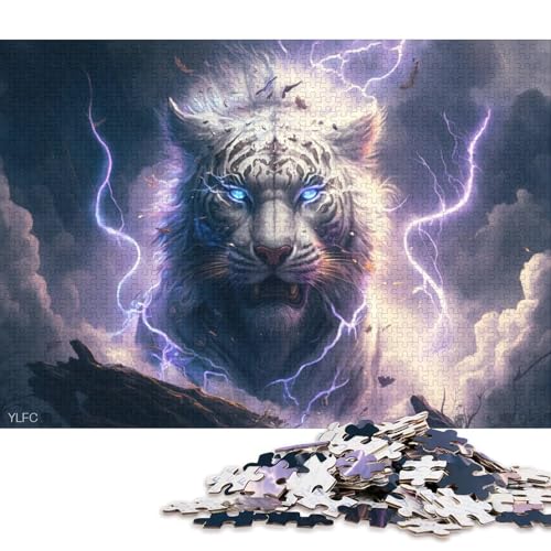 Puzzle für Kinder, 500 Teile, Fantasie, weißer Tiger, Puzzles für Kinder, Brettpuzzles, lustiges Geschenk, 500 Stück (52 x 38 cm) von LMYmoney