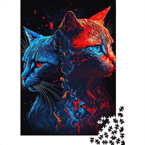 Puzzle für Kinder, 500 Teile, Katzen-Gegenteil-Puzzle für Kinder, Kartonpuzzle, anspruchsvolles Spiel, 500 Teile (52 x 38 cm) von LMYmoney