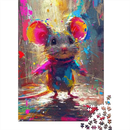 Puzzle für Kinder, 500 Teile, Lächelnde Babymaus, Puzzles für Kinder, Brettpuzzles, lustiges Geschenk, 500 Stück (52 x 38 cm) von LMYmoney