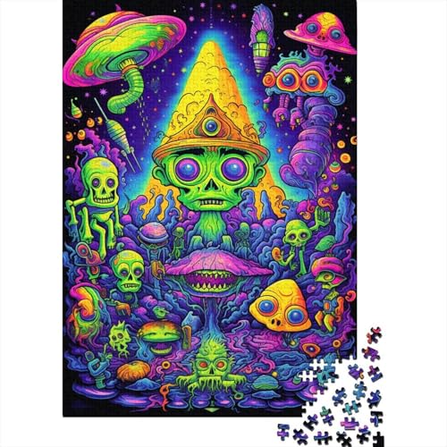 Puzzle für Kinder, 500 Teile, Psychedelischer Totenkopf, Puzzles für Kinder, Brettpuzzles, lustiges Geschenk, 500 Stück (52 x 38 cm) von LMYmoney