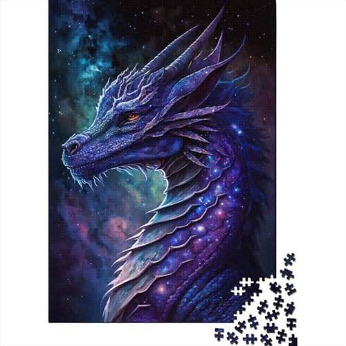 Puzzle für Kinder, 500 Teile, Puzzle für Kinder, Galaxie, Fliegender Drache, kreative rechteckige Puzzles, Puzzle, Geschenk-Puzzle 500 Teile (52 x 38 cm) von LMYmoney