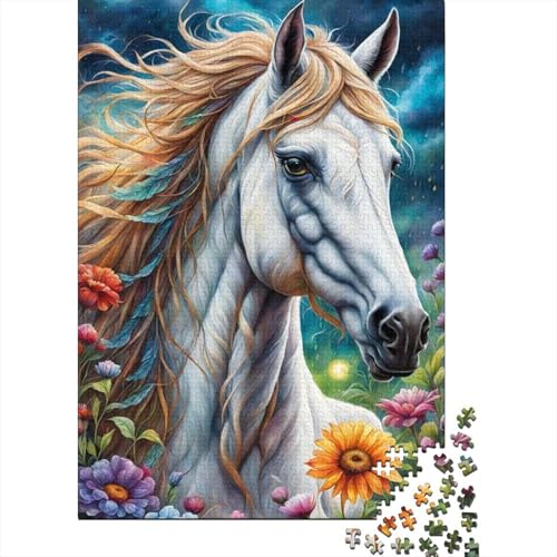 Puzzle für Kinder, Art Animal Horse, 300-teiliges Holzpuzzle für Kinder ab 18 Jahren, schwierig und herausfordernd, 300 Teile (40 x 28 cm) von LMYmoney