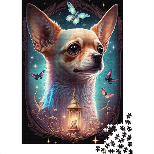 Puzzle für Kinder, Chihuahua-Hund, 45, 500-teiliges Puzzle für Kinder, Holzpuzzle für Kinder und Heimdekoration, Puzzle-Spielzeug, 500 Teile (52 x 38 cm) von LMYmoney