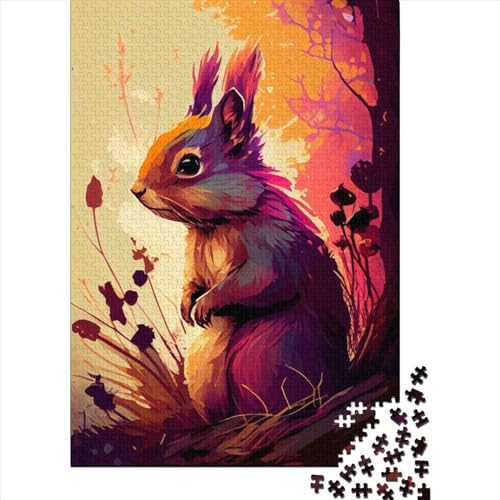 Puzzle für Kinder, Eichhörnchen, farbenfrohes 300-teiliges Puzzle, Holzpuzzle für Kinder ab 18 Jahren, tolle Kinder, 300 Teile (40 x 28 cm) von LMYmoney