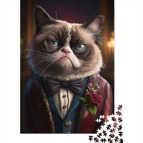 Puzzle für Kinder, Grumpy Cat Kostüm, 1000-teiliges Puzzle, Holzpuzzle, geeignet für Kinder und über 18 Jahre, Heimdekorationspuzzle, 1000 Teile (75 x 50 cm) von LMYmoney