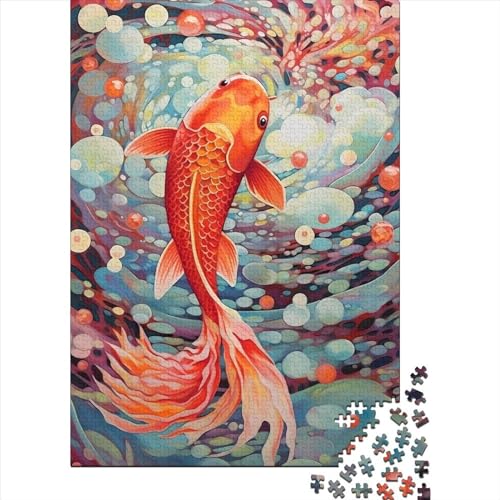 Puzzle für Kinder, Koi, buntes 1000-teiliges Puzzle, Holzpuzzle für Kinder ab 18 Jahren, tolle Kinder, 1000 Teile (75 x 50 cm) von LMYmoney