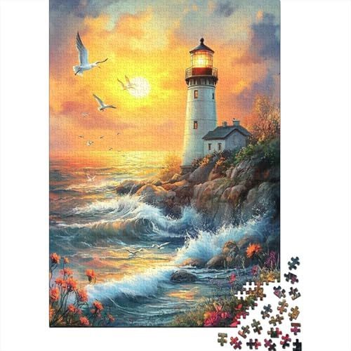 Puzzle für Kinder, Küsten-Leuchtturm, 1000-teiliges Puzzle, Holzpuzzle für Kinder ab 18 Jahren, tolle Weihnachten, 1000 Teile (75 x 50 cm) von LMYmoney