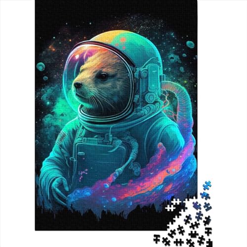 Puzzle für Kinder, Otter-Astronaut, 1000-teiliges Puzzle, Holzpuzzle für Kinder ab 18 Jahren, tolle Kinder, 1000 Teile (75 x 50 cm) von LMYmoney