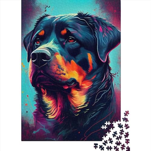 Puzzle für Kinder, Rottweiler, farbenfrohes 300-teiliges Puzzle, Holzpuzzle für Kinder ab 18 Jahren, Familienaktivität, 300 Teile (40 x 28 cm) von LMYmoney