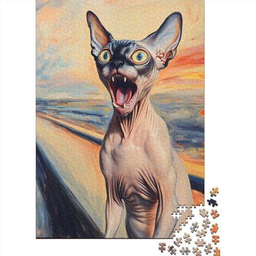 Puzzle für Kinder, Sphinx-Katze, 1000-teiliges Puzzle für Kinder, Holzpuzzle, geeignet für Kinder und über 18 Jahre, Heimdekorations-Puzzle, 1000 Teile (75 x 50 cm) von LMYmoney