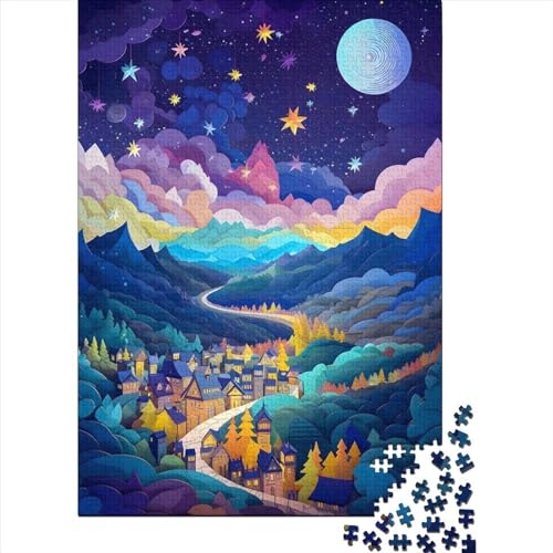 Puzzle für Kinder, farbenfrohe Landschaft, 500-teiliges Puzzle, Holzpuzzle für Kinder ab 18 Jahren, Familienaktivität, 500 Teile (52 x 38 cm) von LMYmoney