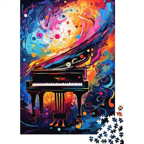 Puzzle für Kinder, farbenfrohes Kunstklavier, 300-teiliges Holzpuzzle für Kinder ab 18 Jahren, schwierig und herausfordernd, 300 Teile (40 x 28 cm) von LMYmoney