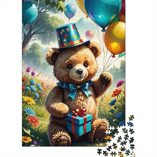 Puzzle für Kinder, süßer Plüschbär, 1000-teiliges Holzpuzzle für Kinder ab 18 Jahren, schwierig und herausfordernd, 1000 Teile (75 x 50 cm) von LMYmoney