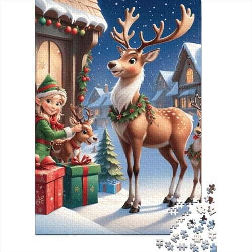 Puzzle für Kinder „Frohe Weihnachten“, 1000 Teile, Puzzle für Kinder, Holzpuzzle für Kinder & Heimdekoration, Puzzlespielzeug, 1000 Teile (75 x 50 cm) von LMYmoney