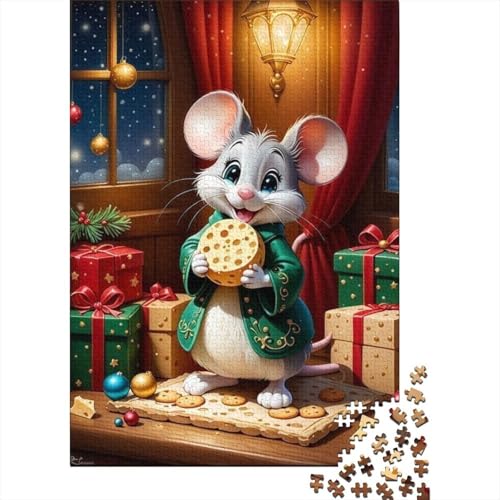 Puzzle für Kinder „Frohe Weihnachten“, 1000-teiliges Puzzle, Holzpuzzle für Kinder ab 18 Jahren, Spiele, Spielzeug, 1000 Teile (75 x 50 cm) von LMYmoney