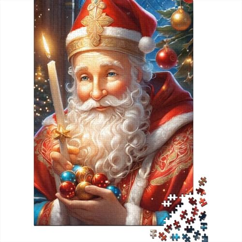 Puzzle für Kinder „Frohe Weihnachten“, 1000-teiliges Puzzle, Holzpuzzle für Kinder ab 18 Jahren, Spielzeug-Wanddekoration, 1000 Teile (75 x 50 cm) von LMYmoney