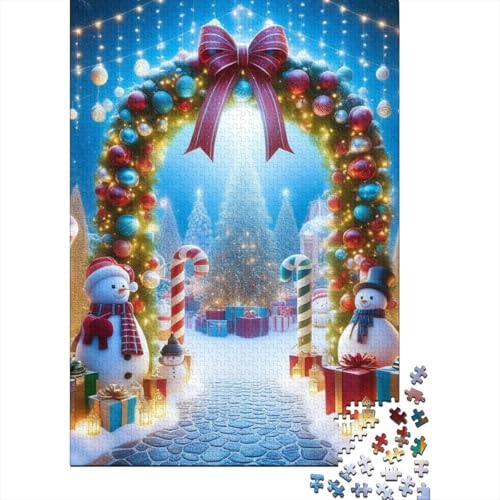 Puzzle für Kinder „Frohe Weihnachten“, 300-teiliges Puzzle, Holzpuzzle für Kinder ab 18 Jahren, Familienaktivität, 300 Teile (40 x 28 cm) von LMYmoney