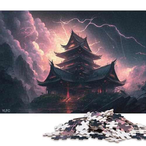 Puzzle für Kinder 1000-teiliges Japanisches Tempel-Puzzle für Kinder, anspruchsvolles Denkspiel, 1000 Teile (75 x 50 cm) von LMYmoney