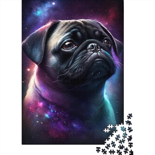 Puzzle mit 1000 Teilen, Motiv: Weltraum-Mops, kreatives rechteckiges Puzzle, Geschenk, Puzzlespiel, Denksportaufgaben, Spielzeug, 1000 Teile (75 x 50 cm) von LMYmoney