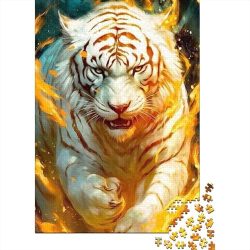 Puzzle mit 1000 Teilen, Tierkunst, Tiger-Puzzle für Erwachsene, Holzbrett-Puzzle, Lernspiel, Herausforderungsspielzeug, 1000 Stück (75 x 50 cm) von LMYmoney