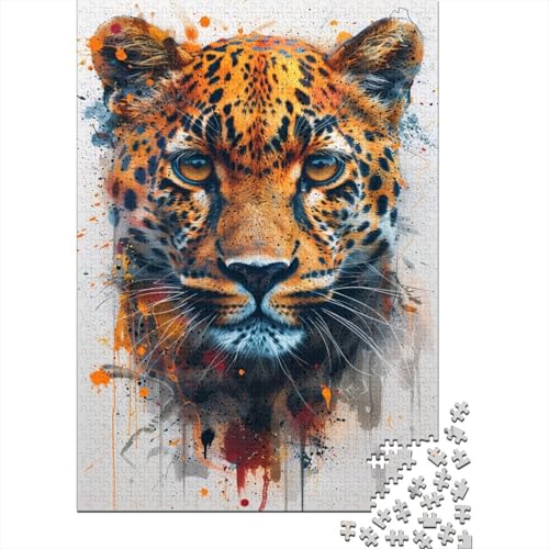 Puzzle mit 1000 Teilen, schöner Leopard, Puzzle, Puzzle zum Zusammenbauen, Spielzeug, interaktives Familienspiel, 1000 Teile (75 x 50 cm) von LMYmoney