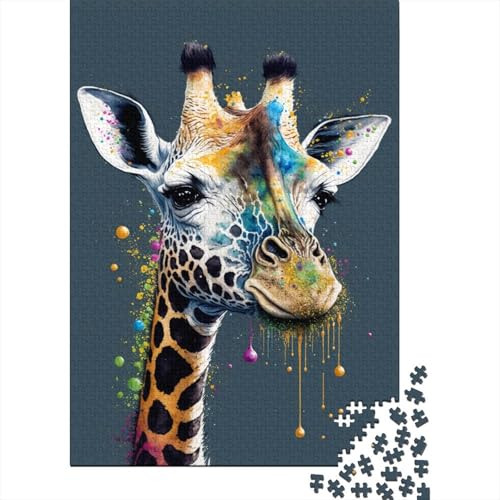 Puzzle mit farbenfrohem Giraffenkopf, 300 Teile, für Kinder und Jugendliche ab 12 Jahren, 300 Teile (40 x 28 cm) von LMYmoney