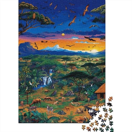 Puzzle mit inspirierenden Gebeten zum Heilen von Buschtieren, interessantes Papierpuzzle zur Stressreduzierung, rechteckiges Puzzle für Frauen und Männer, 70 x 50 cm/1000 Teile von LMYmoney