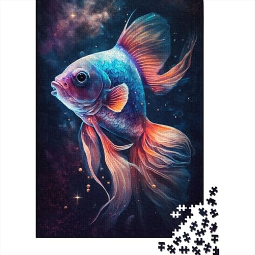 Puzzles für Kinder, 300-teiliges Galaxie-Goldfisch-Puzzle für Kinder, anspruchsvolles Denkspiel, 300 Teile (40 x 28 cm) von LMYmoney