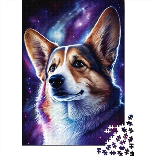 Puzzles für Kinder, 300-teiliges Galaxy Art Corgi-Puzzle für Kinder, anspruchsvolles Denkspiel, 300 Teile (40 x 28 cm) von LMYmoney