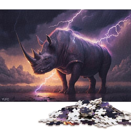 Puzzles für Kinder, 500 Teile, Art Dream Rhino Puzzles für Kinder, anspruchsvolles Spiel, Denksportaufgaben, 500 Teile (52 x 38 cm) von LMYmoney