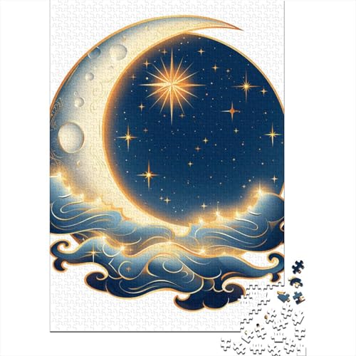 Schöner Mond, christliches religiöses Gebet, Geschenke, Puzzle, Denksportaufgabe, Premium-Karton-Puzzle für Kinder und Erwachsene ab 12 Jahren, 70 x 50 cm, 1000 Teile von LMYmoney