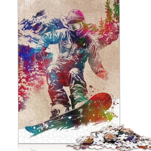 Skateboard Sport Art 1000-teiliges Puzzle für Erwachsene, Stressabbau-Puzzle, Geschenk für Erwachsene und Teenager, 1000 Teile (75 x 50 cm) von LMYmoney