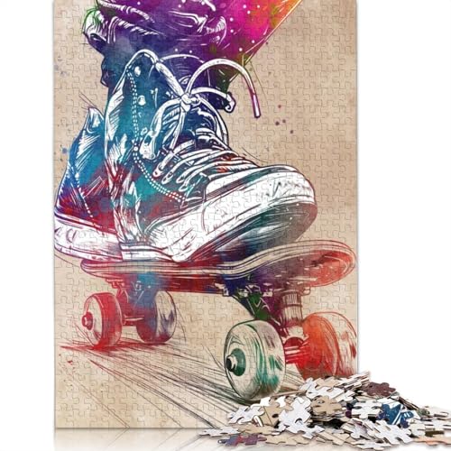 Skateboard Sport Art Puzzle Erwachsene Familienspaß Puzzle Geschenk für Kinder ab 12 Jahren 1000 Teile (75x50cm) von LMYmoney